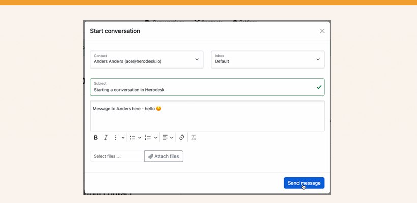 Create contacts and start conversations