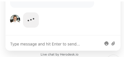 Herodesk live chat: Vis når en agent skriver