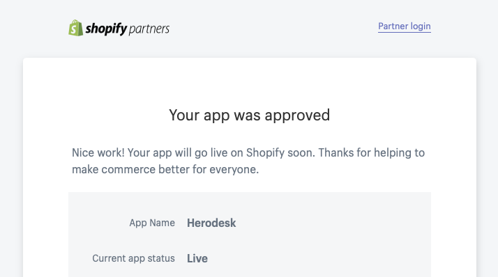Shopify Herodesk System