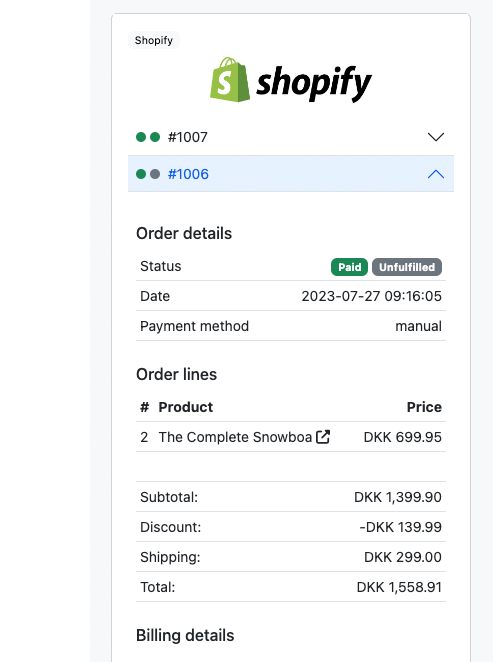 Shopify integration i Herodesk>