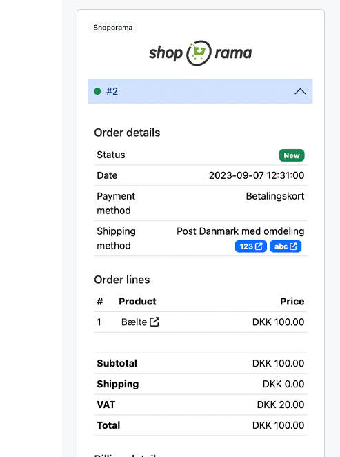 Shoporama integration into Herodesk