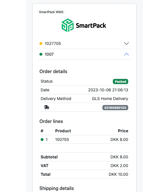 SmartPack WMS-integration med Herodesk