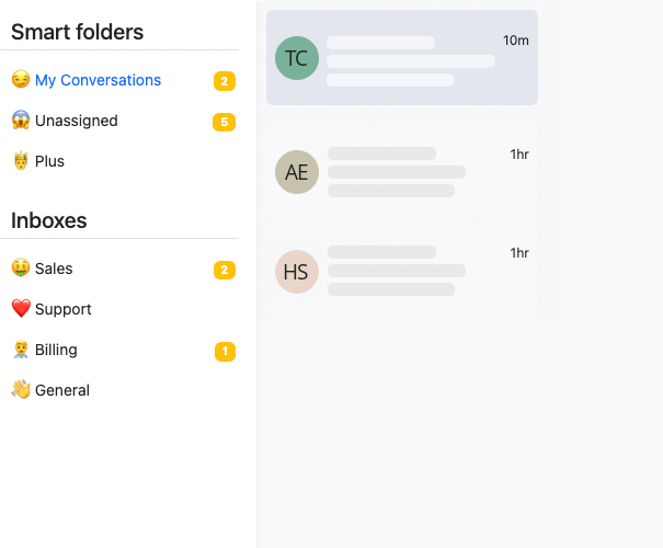 Smart Folders lets you intelligently sort conversations